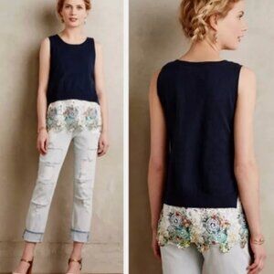 Moth at Anthropologie Sleeveless Sweater Top with Lace Peplum. Size S. Like New.